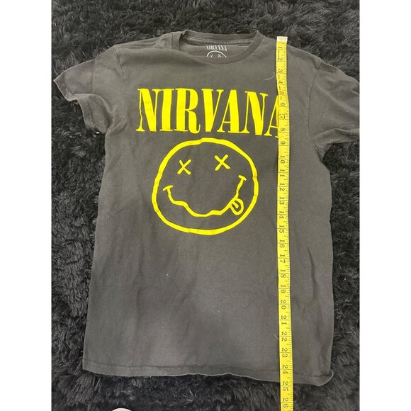 Nirvana Smiley Face Black T-Shirt Small 100% Cotton Band Merch Unisex Vintage - Picture 6 of 6